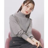 グレー(812) | タートルネックタックパフスリーブニット【洗濯機OK】 | index