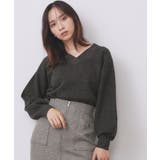 チャコールグレー(814) | 片畦Vネックボクシーパフニット【洗濯機OK】 | index