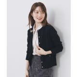 ネイビー(094) | ビジュークルーネックカーディガン【洗濯機OK】《7col/XS~LL》 | index