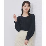 ネイビー(094) | クルーネックタックブラウス【洗濯機OK/防シワ/イージーアイロン】 | index