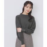 チャコールグレー(014) | ふんわりボトルネックパフスリーブニット【洗濯機OK】 | index