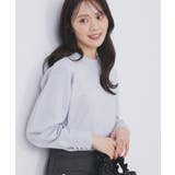 サックスブルー(890) | ふんわりボトルネックパフスリーブニット【洗濯機OK】 | index