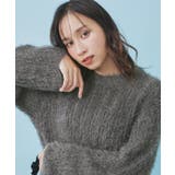 チャコールグレー(014) | 透かし編みショートフェザーニット【洗濯機OK】 | index