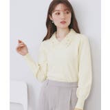 ダブルビジューフェザー衿付きニット【洗濯機OK】 | index | 詳細画像1 