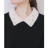 ダブルビジューフェザー衿付きニット【洗濯機OK】 | index | 詳細画像16 