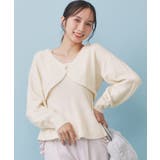 オフホワイト(803) | ハート釦ニットボレロ/アンサンブル対応【洗える】 | index