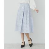 ブルー(091) | フラワータックフレアスカート【洗濯機洗い可】 | index