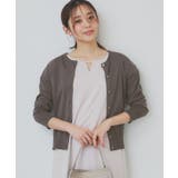 チャコールグレー(814) | 《7色展開 XS LLサイズ》ビジューボタンニットカーディガン【洗濯機洗い可 | index