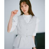 ライトグレー(011) | 麻混ラメツイードペプラムジレ/セットアップ対応【洗濯機洗い可】 | index