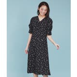 フラワーVネックフレアワンピース【洗濯機洗い可/イージーアイロン】 | index | 詳細画像5 