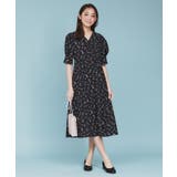 フラワーVネックフレアワンピース【洗濯機洗い可/イージーアイロン】 | index | 詳細画像6 