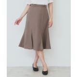 モカブラウン(042) | 麻調マーメイドフレアスカート【洗濯機洗い可 吸水速乾 防シワ | index