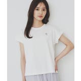 オフホワイト(003) | 《6色展開 S 3Lサイズ》フラワー刺繍Tシャツ【汗ジミ防止 | index