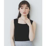 ブラック(019) | スクエアネックニットタンク【洗濯機洗い可】 | index