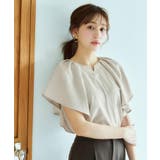 《7色展開 S LLサイズ》フリルタックスリーブキーネックブラウス【吸水速乾 | index | 詳細画像1 