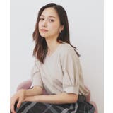 グレージュ(050) | パフスリーブトップス【洗濯機洗い可】 | index