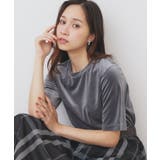 チャコールグレー(014) | 《andGIRL掲載》ベロアボクシーTシャツ【洗濯機洗い可】 | index