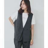 チャコールグレー(014) | バックフリルデザインジレ セットアップ可 | index