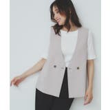 ライトベージュ(051) | バックフリルデザインジレ セットアップ可 | index