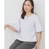 サックスブルー(090) | バルーンスリーブペプラムトップス | index