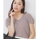 《6色展開》フェザーパフスリーブVネックニット【洗濯機洗い可】 | index | 詳細画像21 