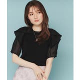 ブラック(019) | リボンスリーブドッキングニット【洗濯機洗い可／抗ピル】 | index