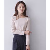 グレージュ(050) | 【接触冷感／UVケア】シルケットワイドテレコボートネック《洗濯機OK》 | index