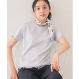サックスブルー(090) | 【接触冷感/UVケア】裾レースロゴTシャツ《洗濯機OK/S-3L》 | index