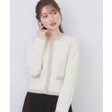 フェザーバイカラークルーネックカーディガン【洗濯機OK】 | index | 詳細画像1