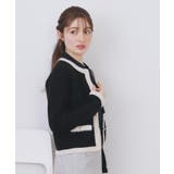 フェザーバイカラークルーネックカーディガン【洗濯機OK】 | index | 詳細画像5