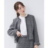 ≪通勤 セレモニー セットアップ対応≫ノーカラーツイードジャケット【洗濯機OK】 | index | 詳細画像19 