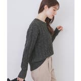 ラメ混ファンシーケーブルVネックニット【洗濯機OK】 | index | 詳細画像5 