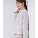 グレージュ(450) | ファンシーツイードノーカラージャケット【洗える】 | index