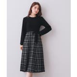 ブラック(519) | チェックラメジャカードニットワンピース | index