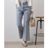 ブルー(091) | セルロース混フレアデニムパンツ【洗濯機OK】 | index