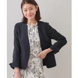 ネイビー(094) | ノーカラージャケット セットアップ対応可【洗える 接触冷感 | index