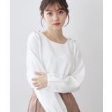 オフホワイト(003) | 度詰めリップル肩釦ボートネックトップス【洗濯機OK】 | index