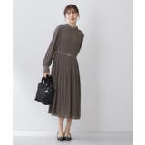 ベルト付きプリーツフレアワンピース【洗濯機OK イージーアイロン 防シワ】《5c… | index | 詳細画像5 