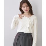 オフホワイト(003) | アシメラッフルフリルポンチトップス【洗濯機OK】 | index