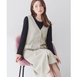 アイボリー(404) | サマーツイード前開きジャンスカ【洗濯機OK/イージーアイロン】 | index