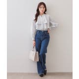 フリルキーネックシャツ【洗濯機OK イージーアイロン 防シワ】《XS~LL | index | 詳細画像19