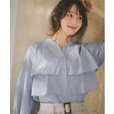 フリルキーネックシャツ【洗濯機OK イージーアイロン 防シワ】《XS~LL | index | 詳細画像1