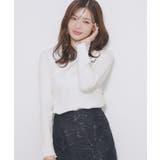 オフホワイト(003) | ドットチュールフリルデザインニット【洗濯機OK】 | index