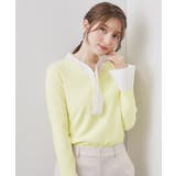 ライトイエロー(530) | バイカラーボウタイパール調ニット【洗濯機OK】 | index