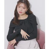 ネイビー(094) | オフショルリボンリブニット【洗濯機OK】 | index