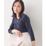 ブローチ風ゴールドパーツ付きアシメニット【洗濯機OK/坑ピル】 | index | 詳細画像9