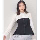 ブラック(819) | シャツドッキングペプラムニット【洗濯機OK】 | index