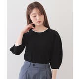 ブラック(519) | 【UVケア】6分袖タックスリーブニット《洗濯機OK／XS～LL／9col》 | index