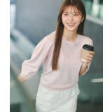 ライトピンク(670) | 【UVケア】6分袖タックスリーブニット《洗濯機OK／XS～LL／9col》 | index