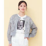 チャコールグレー(013) | シアー幾何刺繍カーディガン【洗濯機OK】 | index